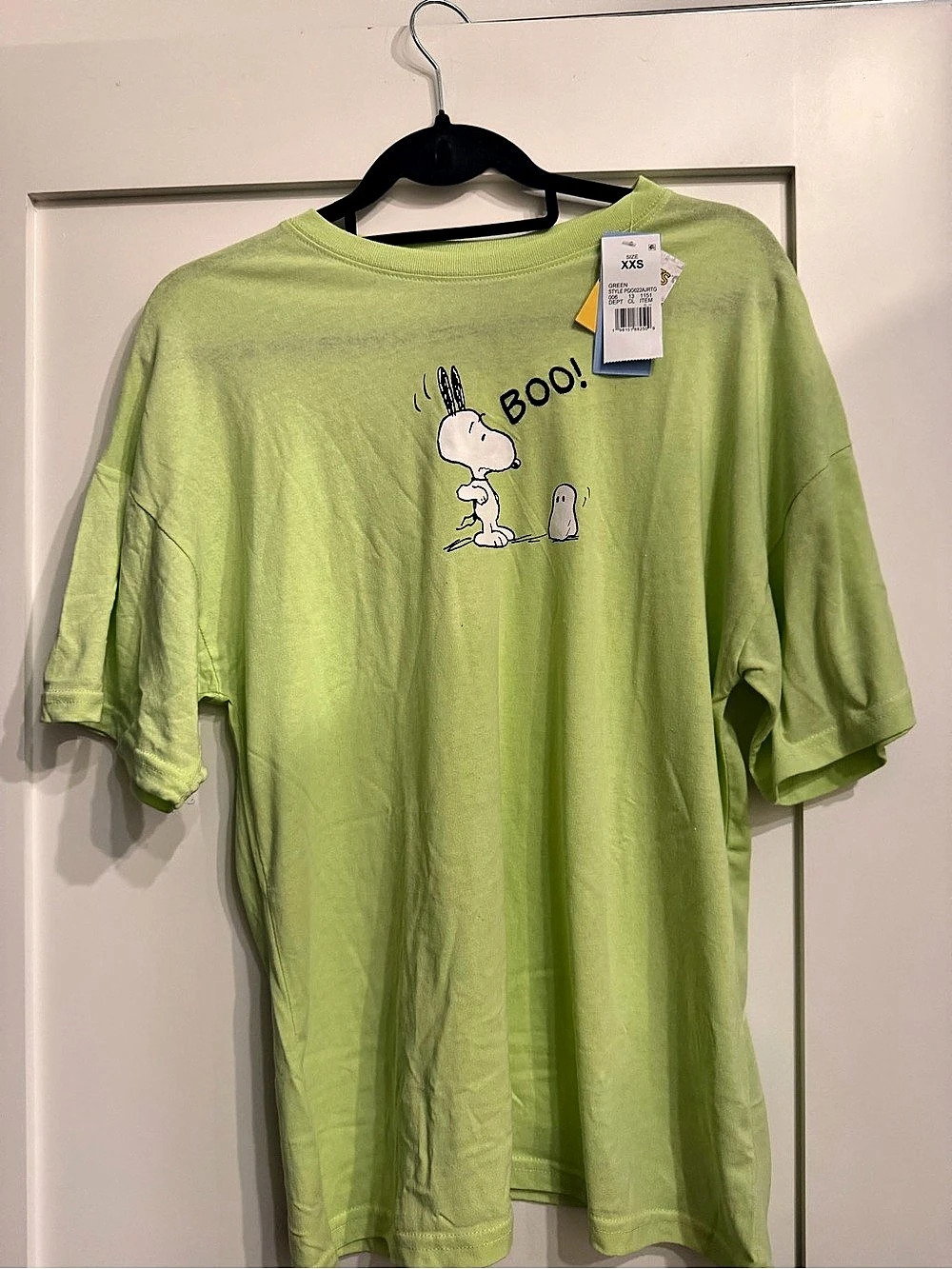 Peanuts Snoopy Boo Graphic Tee Green XXS